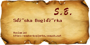 Sáska Boglárka névjegykártya